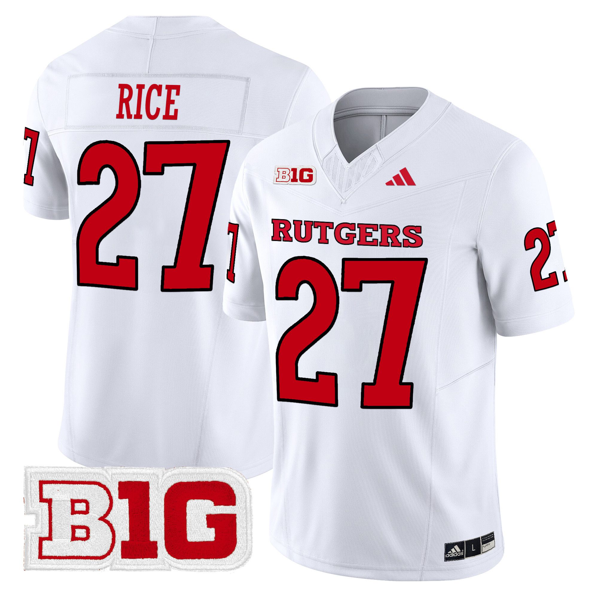 Men Rutgers Scarlet Knights #27 Rice White 2024 Vapor Limited NCAA Jersey